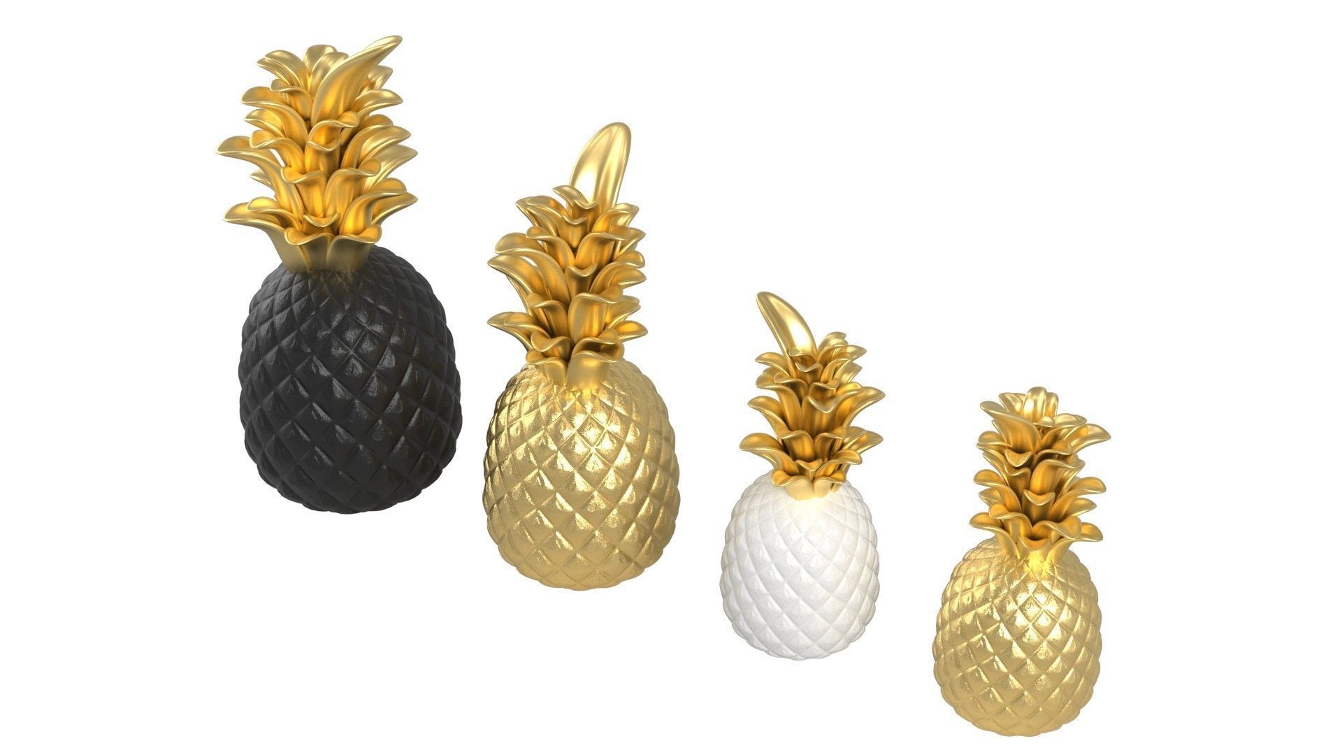 Pineapple Accessories Low-poly 3D model_4