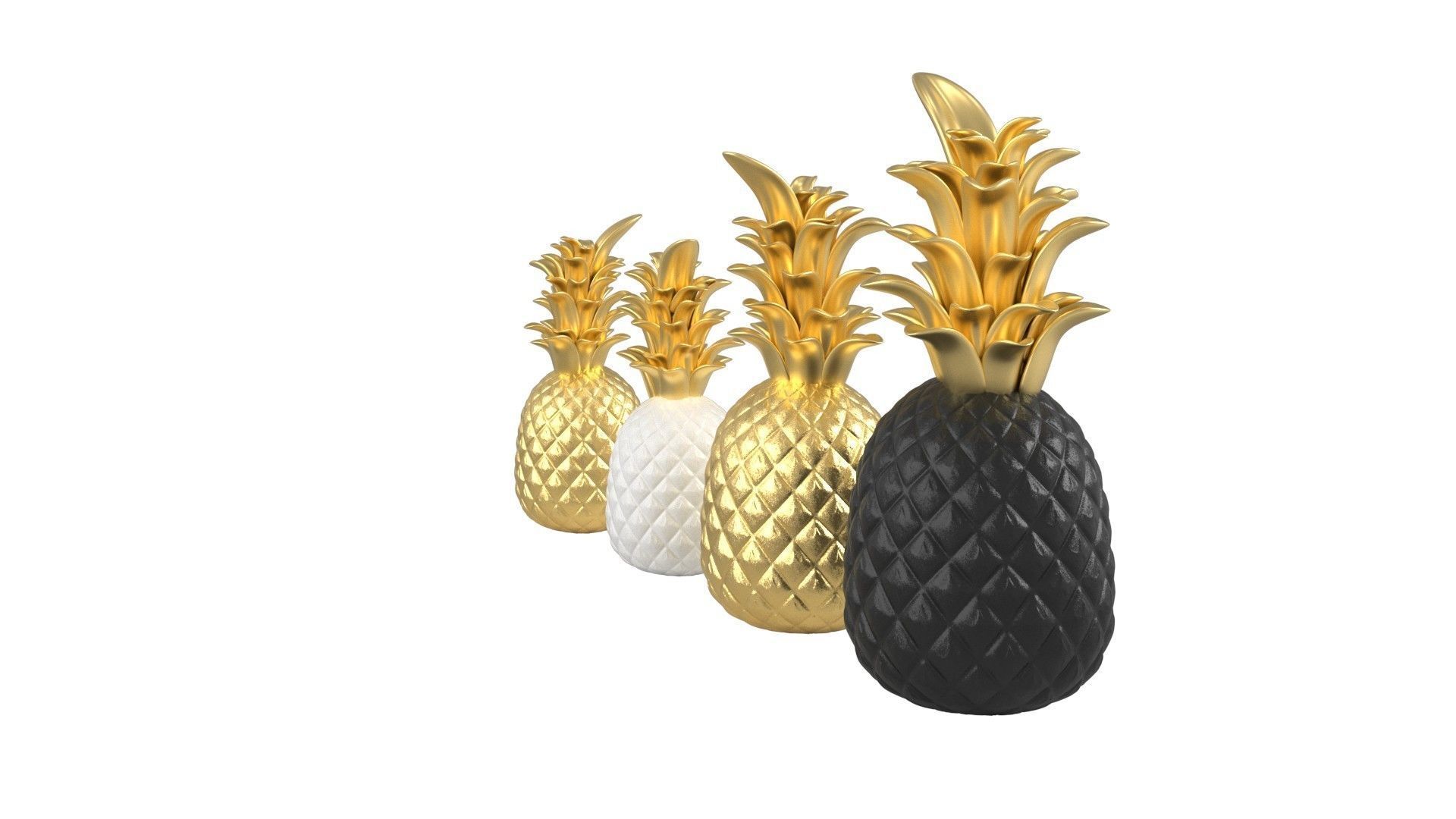 Pineapple Accessories Low-poly 3D model_11
