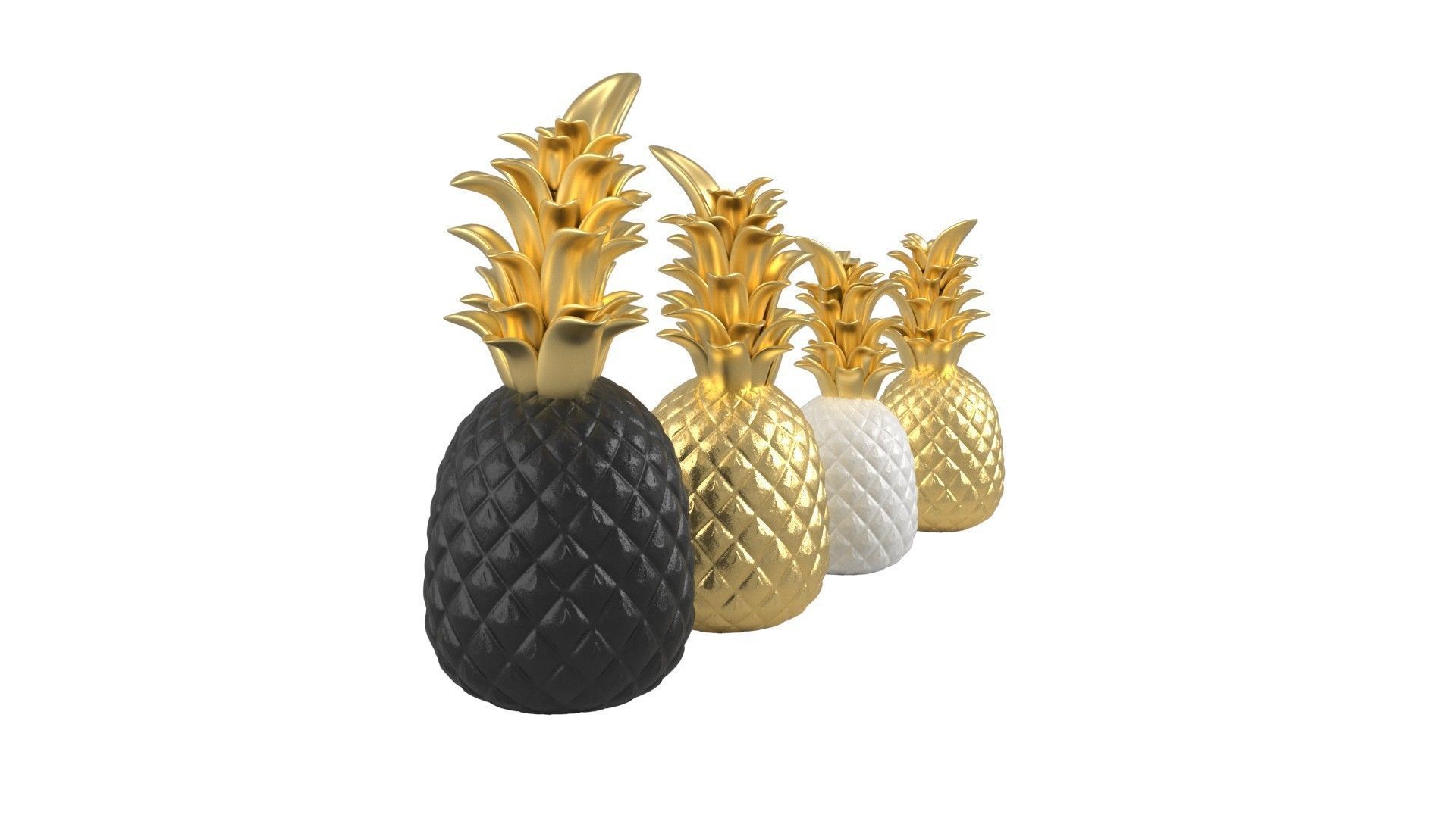 Pineapple Accessories Low-poly 3D model_9