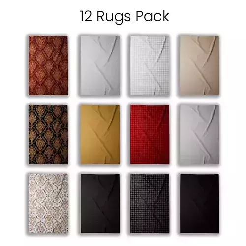 12 Rug Pack  Low-poly 3D model