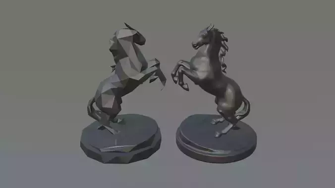 Horse two statues