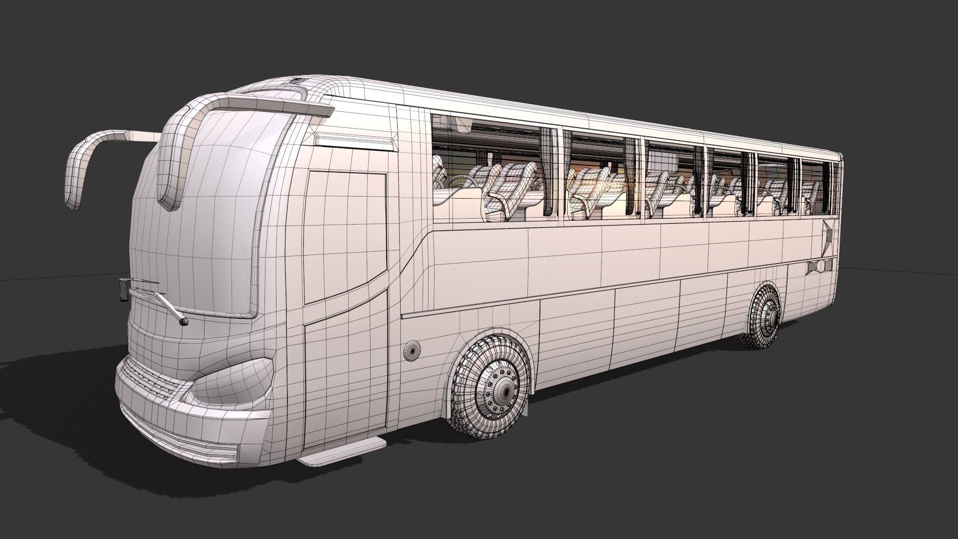 Bus 3d model Low-poly 3D model_7