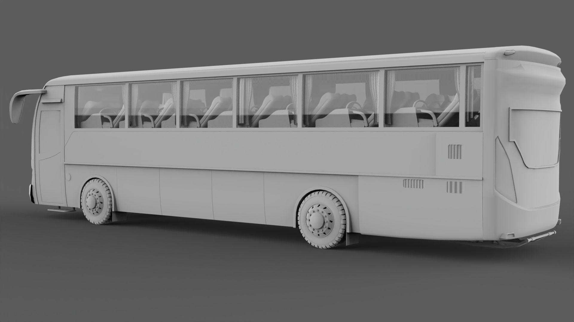 Bus 3d model Low-poly 3D model_2