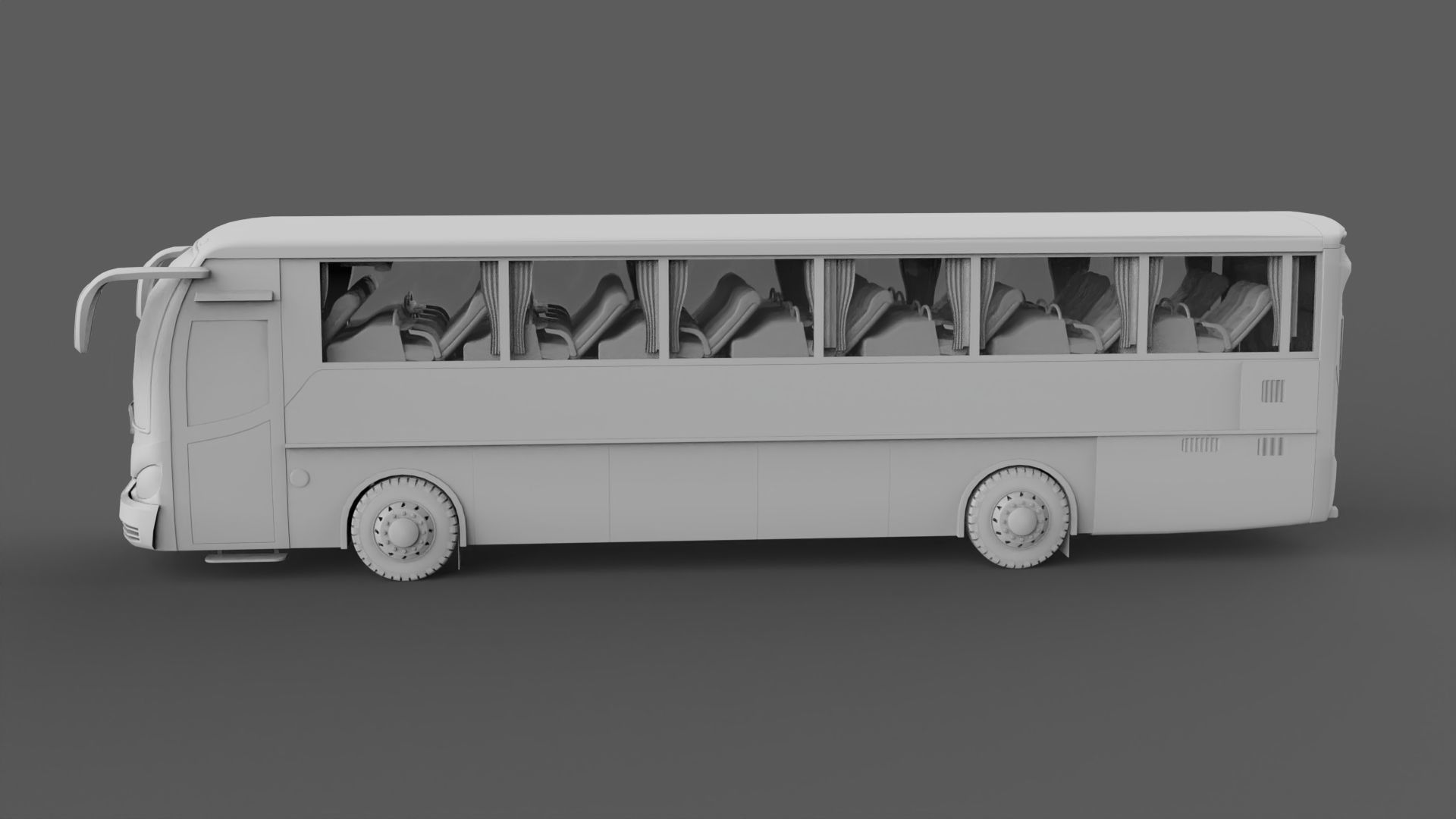 Bus 3d model Low-poly 3D model_1