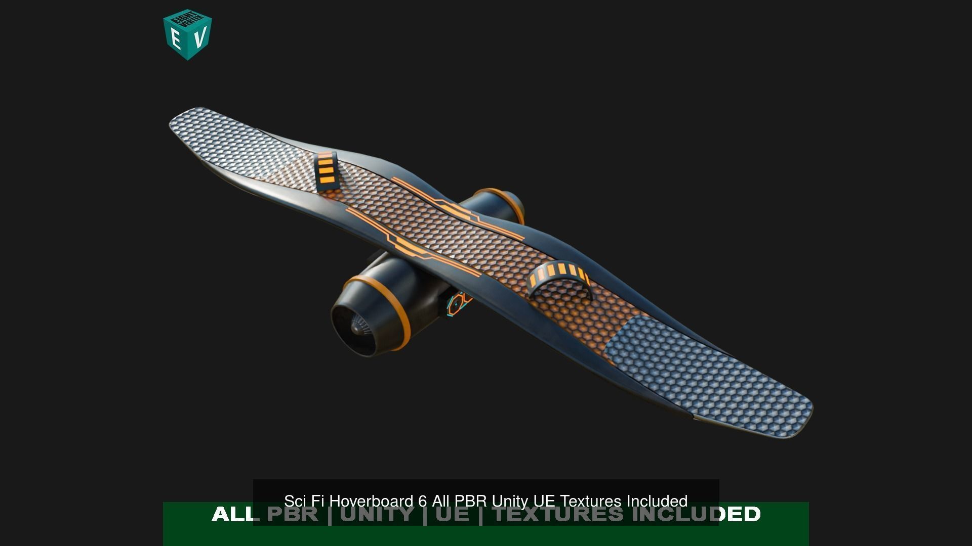 10 Sci Fi Hoverboards All PBR Unity UE Textures Included 3D Model Collection_42