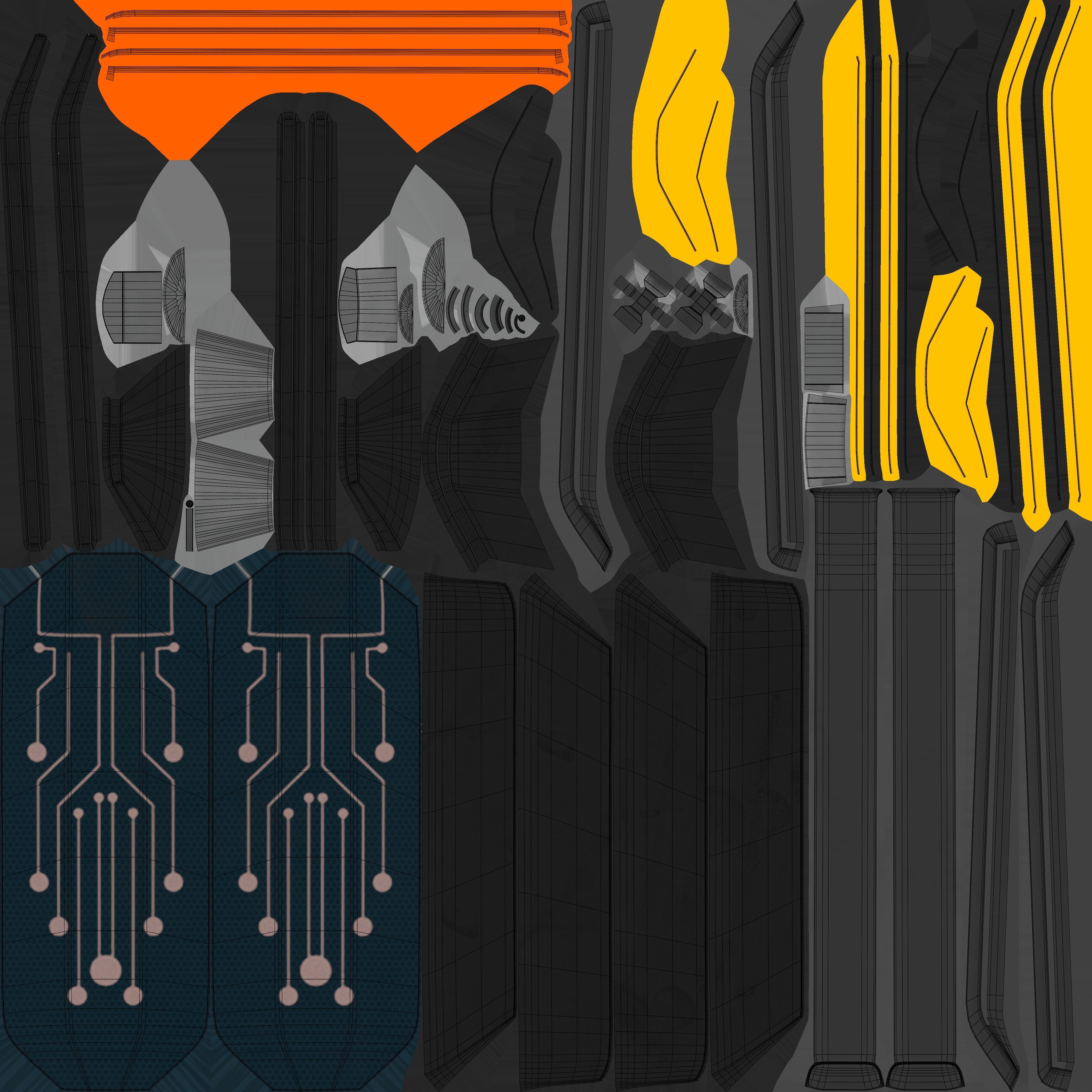 10 Sci Fi Hoverboards All PBR Unity UE Textures Included 3D Model Collection_29