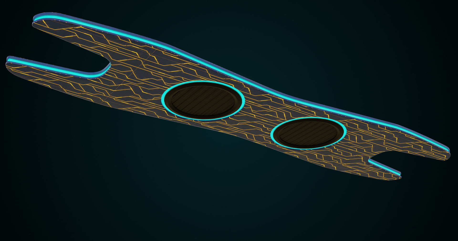 10 Sci Fi Hoverboards All PBR Unity UE Textures Included 3D Model Collection_7