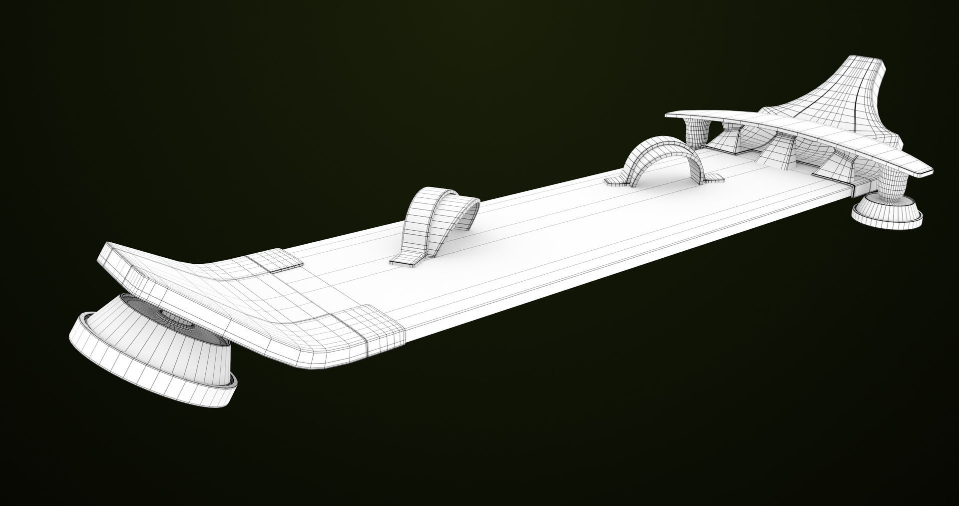 10 Sci Fi Hoverboards All PBR Unity UE Textures Included 3D Model Collection_61