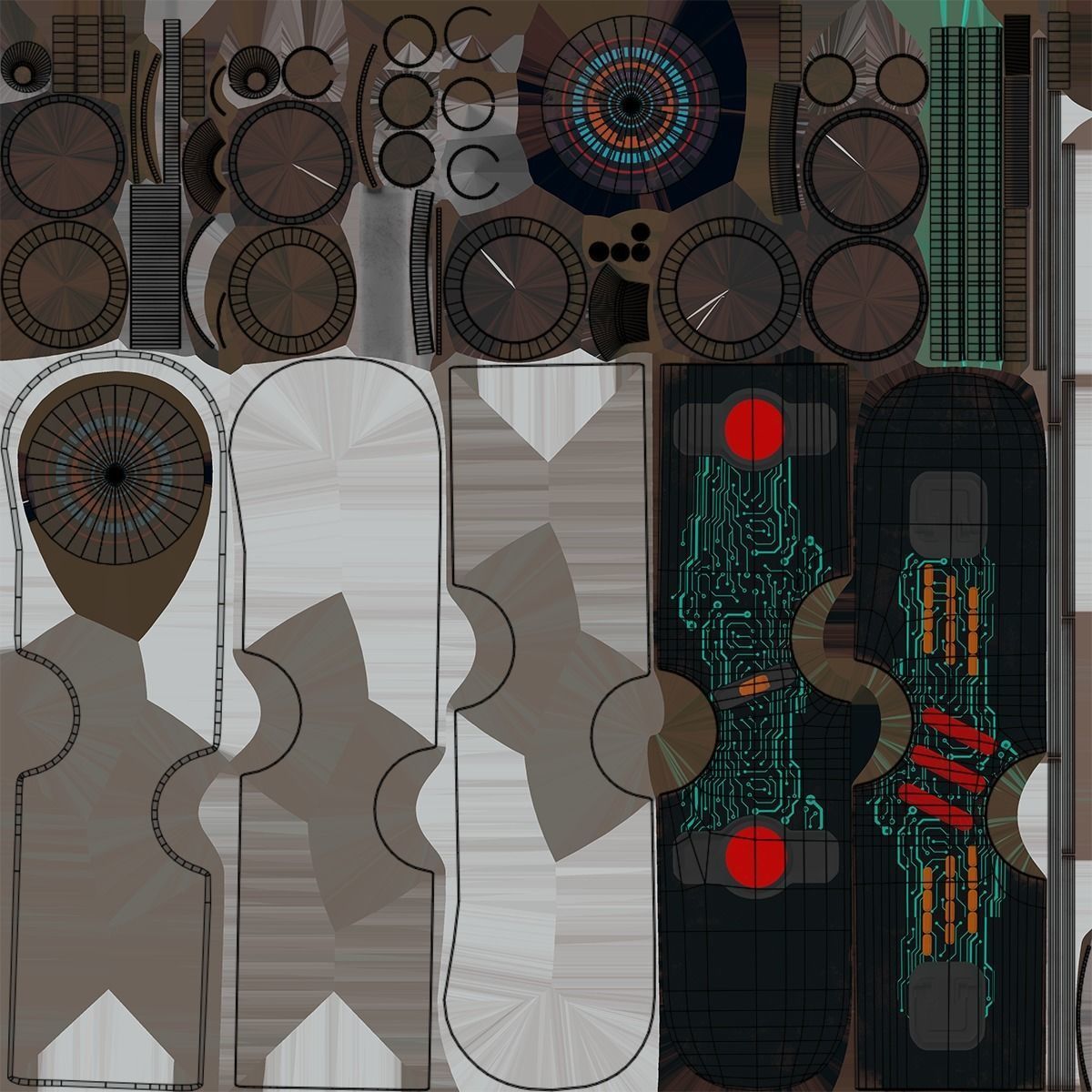 10 Sci Fi Hoverboards All PBR Unity UE Textures Included 3D Model Collection_70