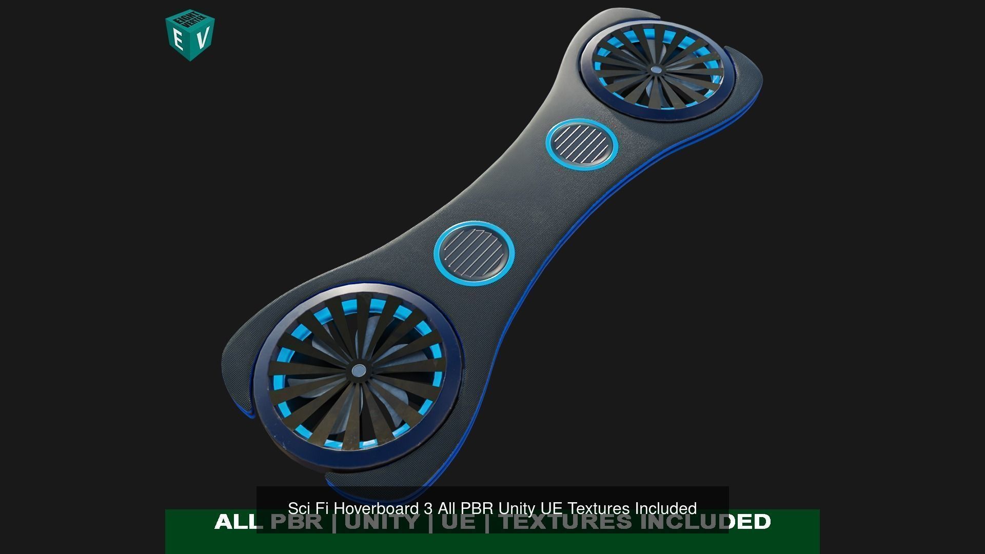 10 Sci Fi Hoverboards All PBR Unity UE Textures Included 3D Model Collection_19