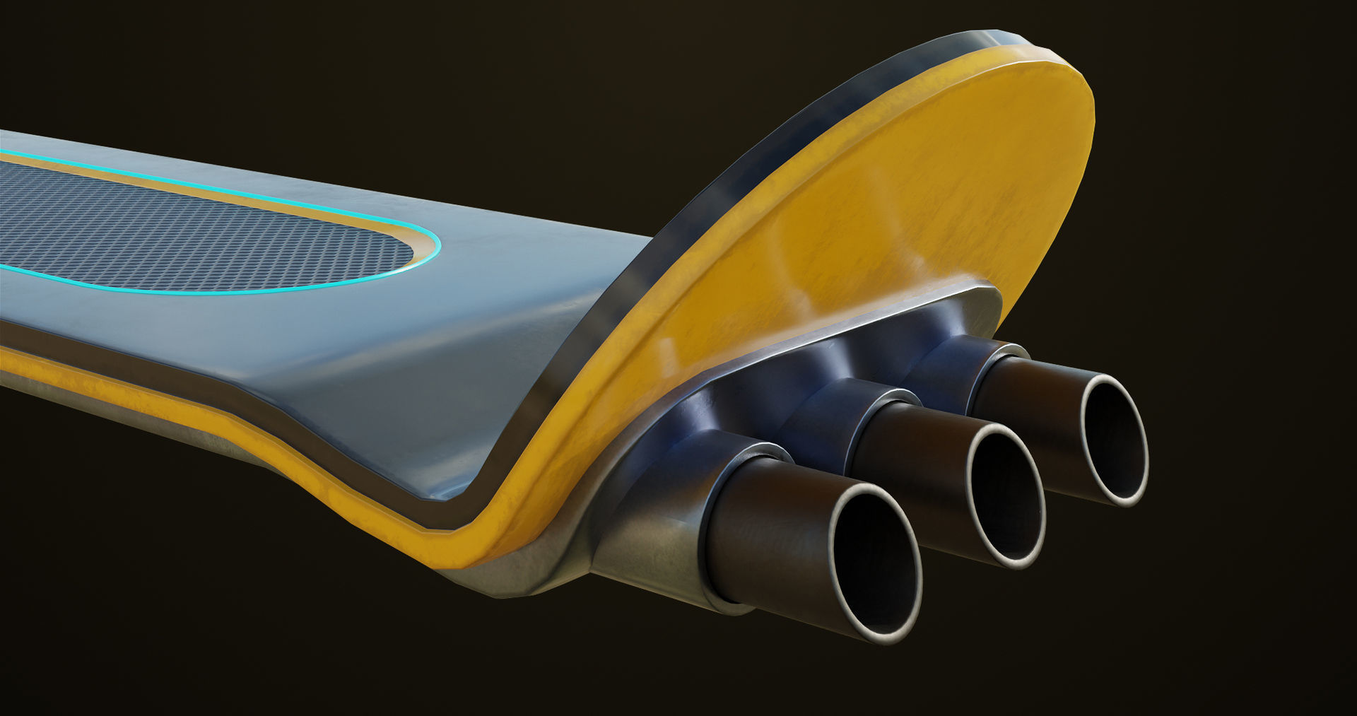 10 Sci Fi Hoverboards All PBR Unity UE Textures Included 3D Model Collection_35