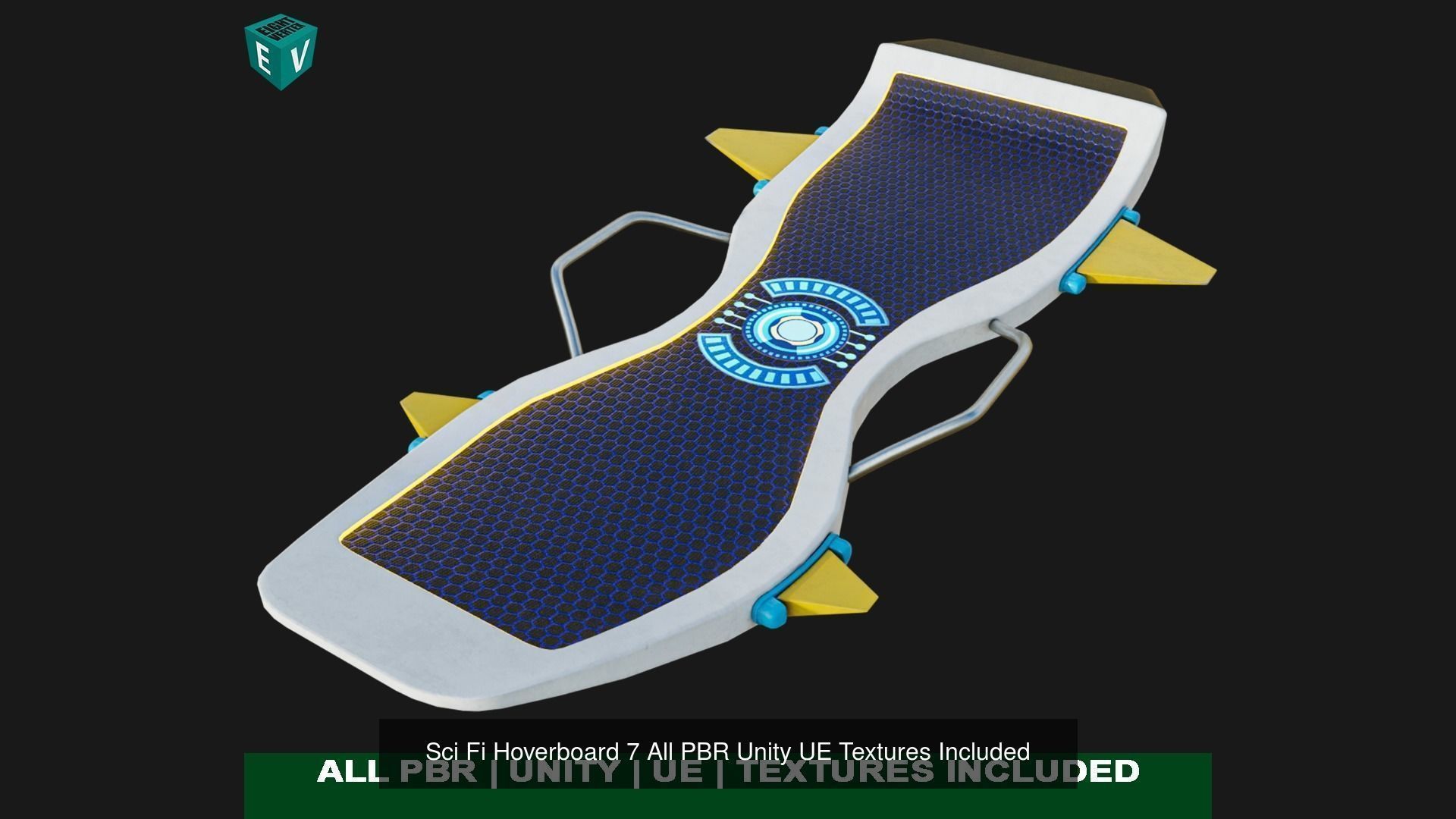 10 Sci Fi Hoverboards All PBR Unity UE Textures Included 3D Model Collection_50