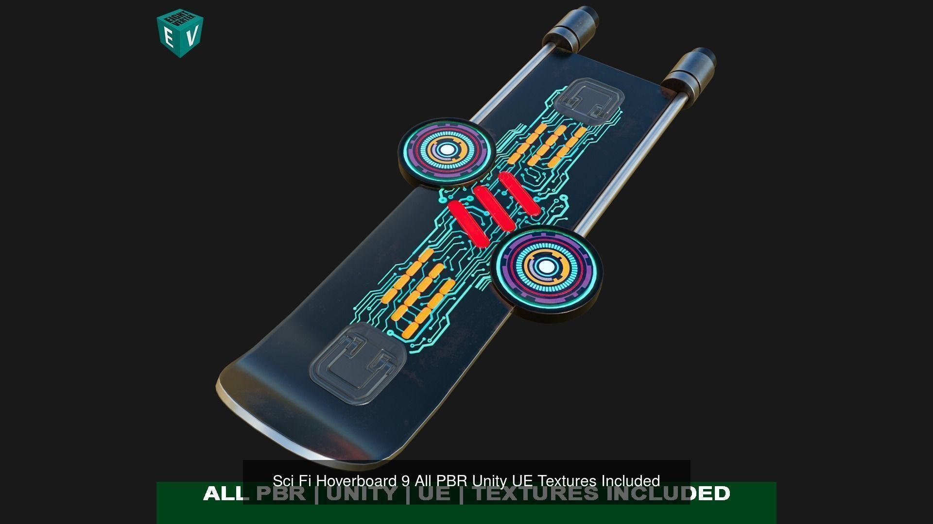 10 Sci Fi Hoverboards All PBR Unity UE Textures Included 3D Model Collection_65