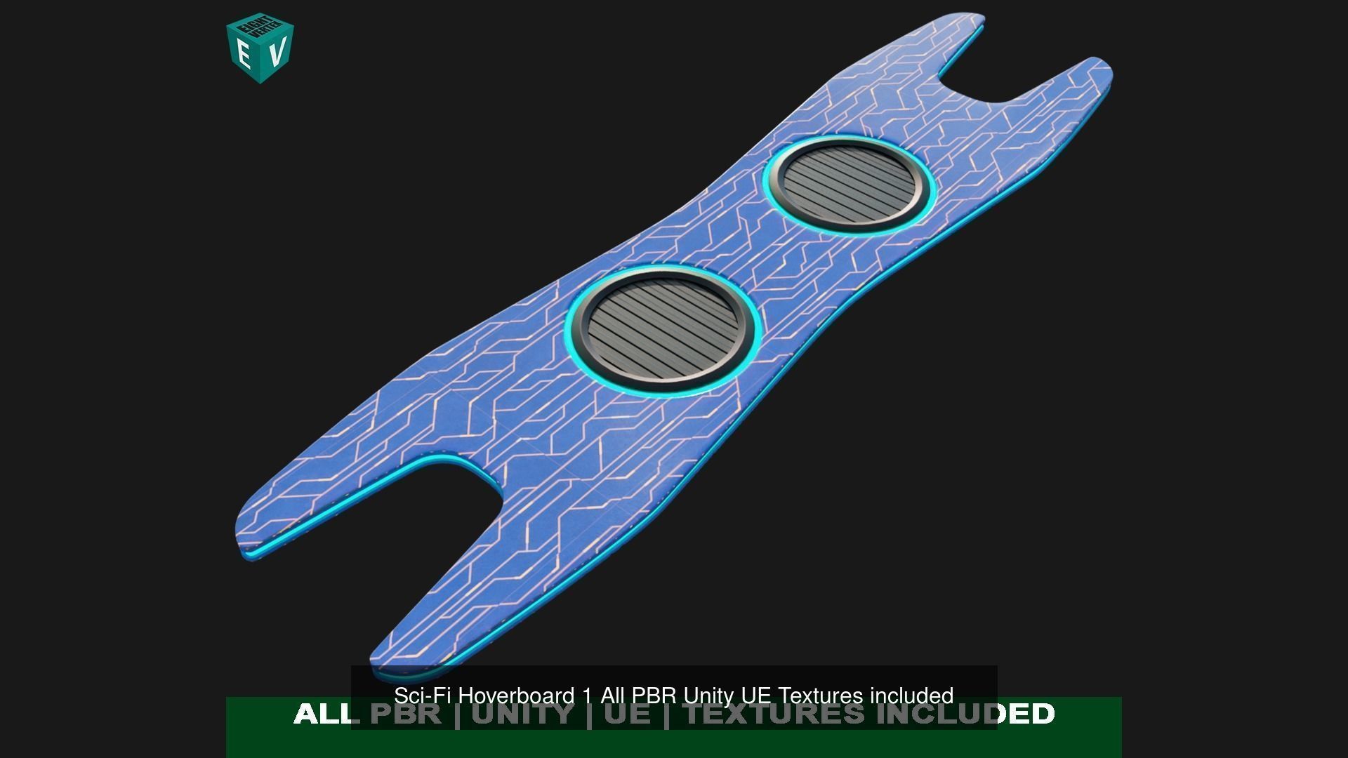 10 Sci Fi Hoverboards All PBR Unity UE Textures Included 3D Model Collection_4