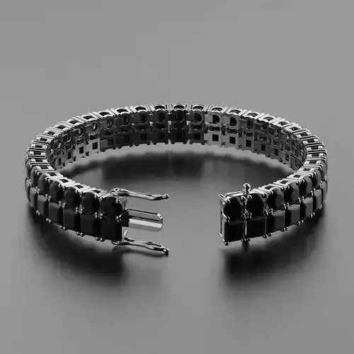 Tennic braclet double line  Round princces 5mm   