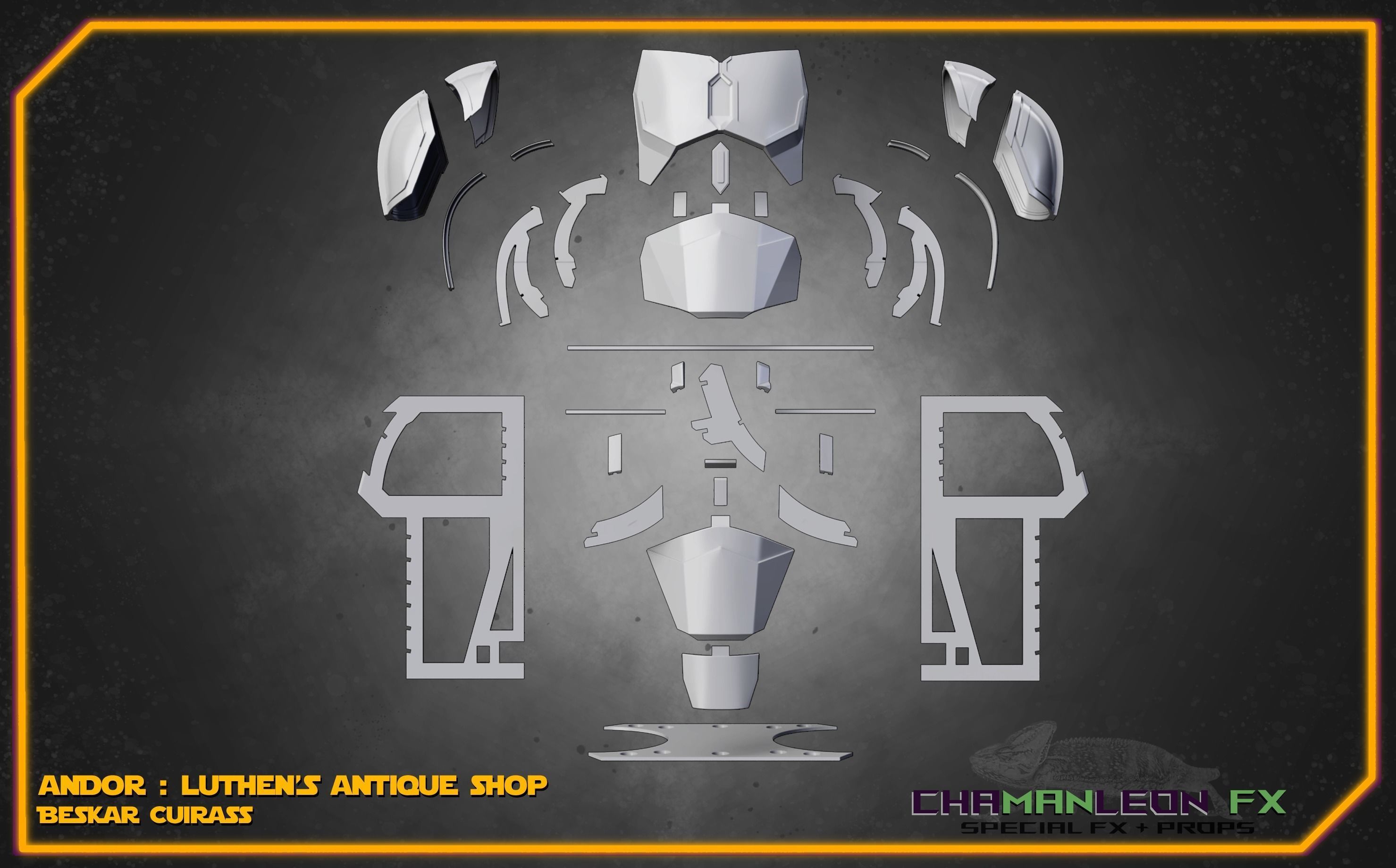 Beskar Cuirass Display Andor Star Wars Cosplay Armor 3D print model_2