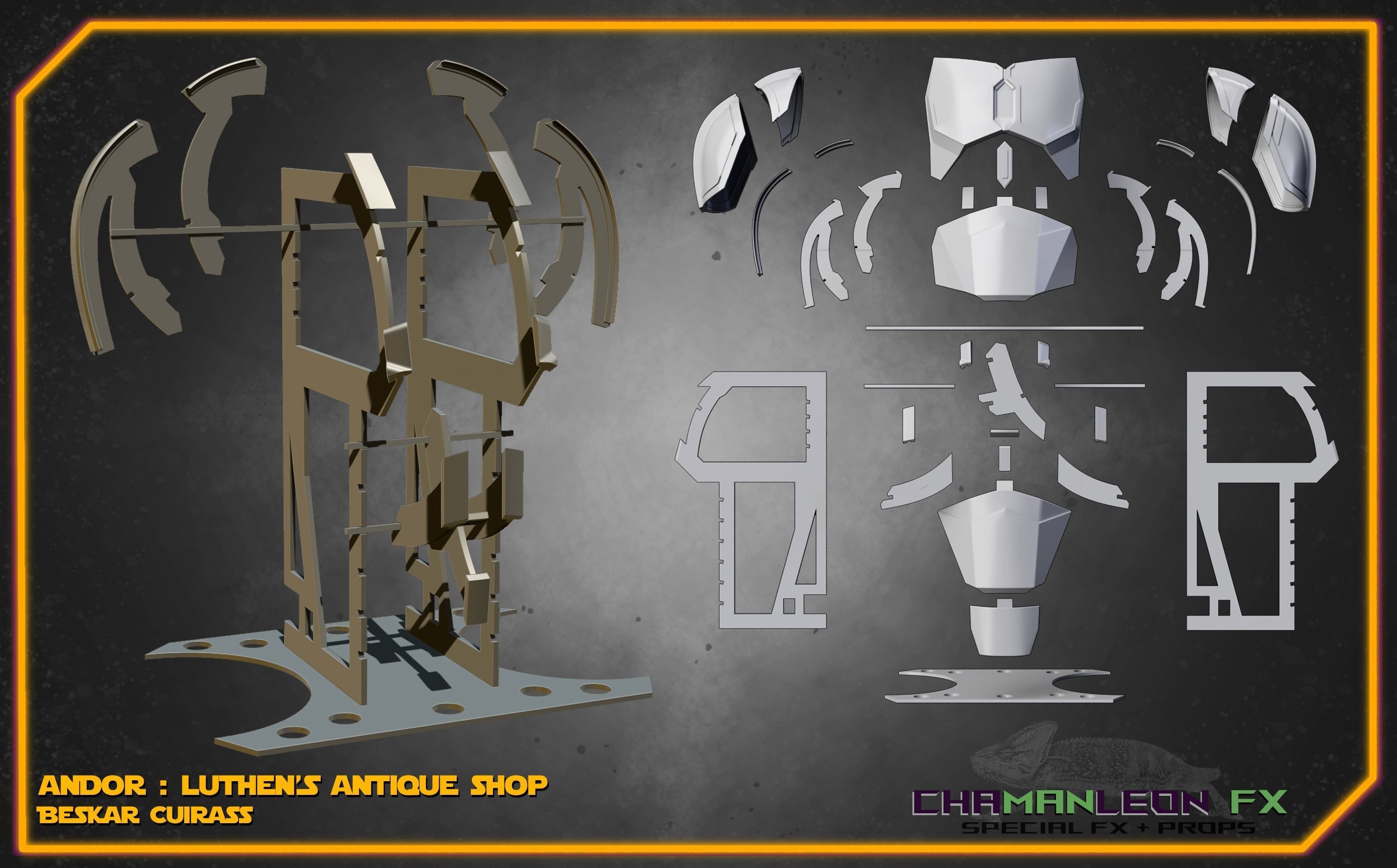 Beskar Cuirass Display Andor Star Wars Cosplay Armor 3D print model_1