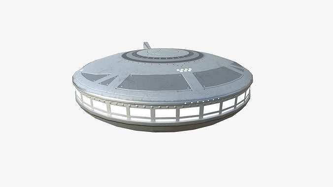 Alien Spaceship UFO A01 Steel - Sci Fi Spacecraft Design Low-poly 3D model
