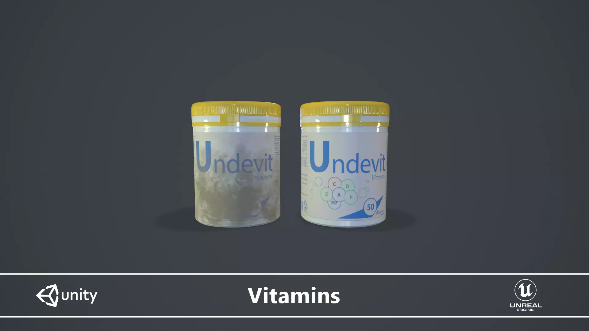 Vitamins undevil Free low-poly 3D model