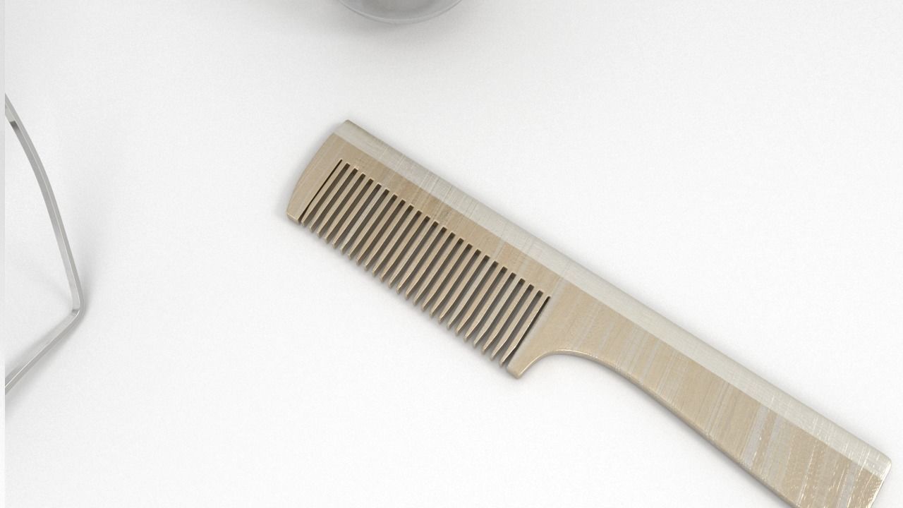 Mirror Comb and Brushes 3D model_3