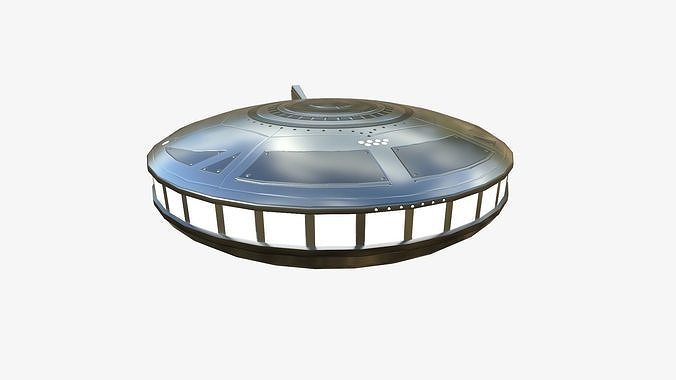 Alien Spaceship UFO A02 Aluminum - Sci Fi Spacecraft Design Low-poly 3D model
