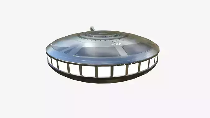 Alien Spaceship UFO A02 Aluminum - Sci Fi Spacecraft Design Low-poly 3D model