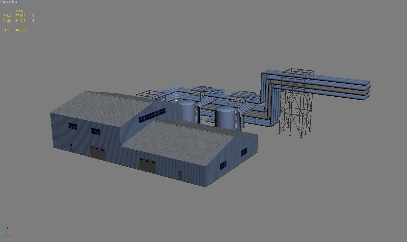 Industrial Building 3D model_1
