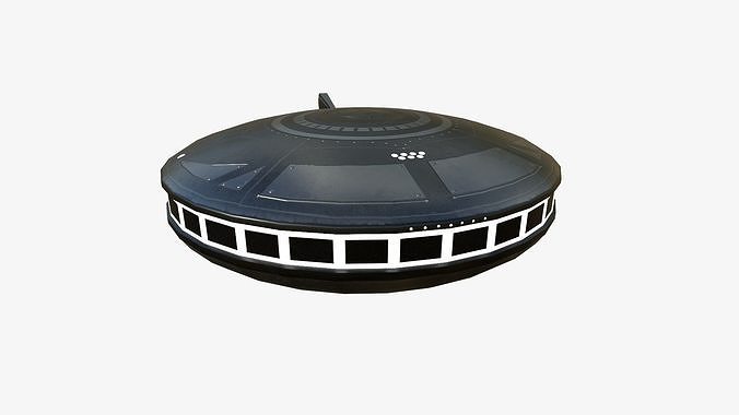 Alien Spaceship UFO A03 Dark Metal - Sci Fi Spacecraft Design Low-poly 3D model