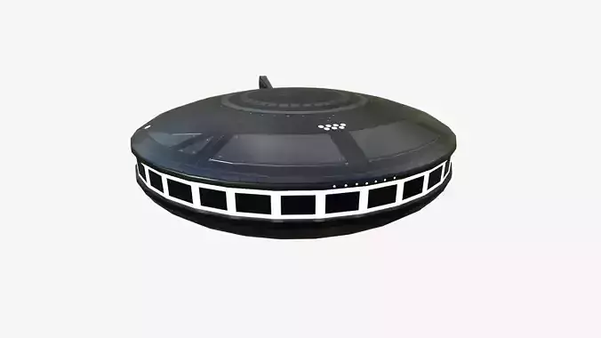 Alien Spaceship UFO A03 Dark Metal - Sci Fi Spacecraft Design Low-poly 3D model