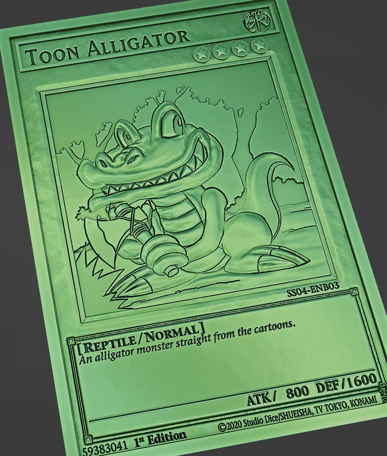 toon alligator - yugioh 3D print model