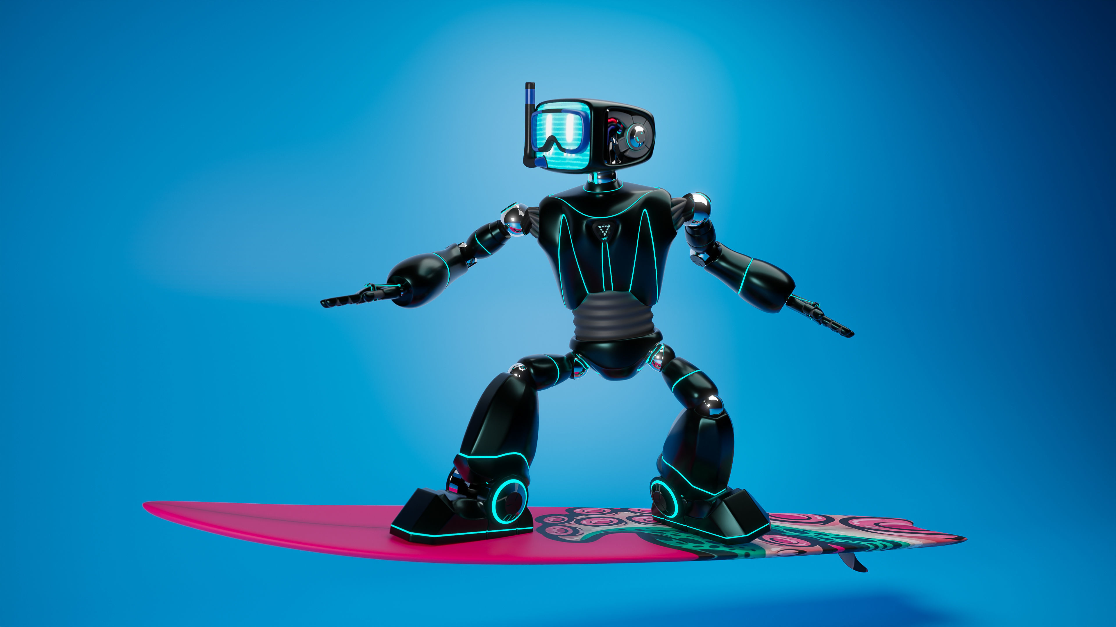 Surfing board 3D model_3