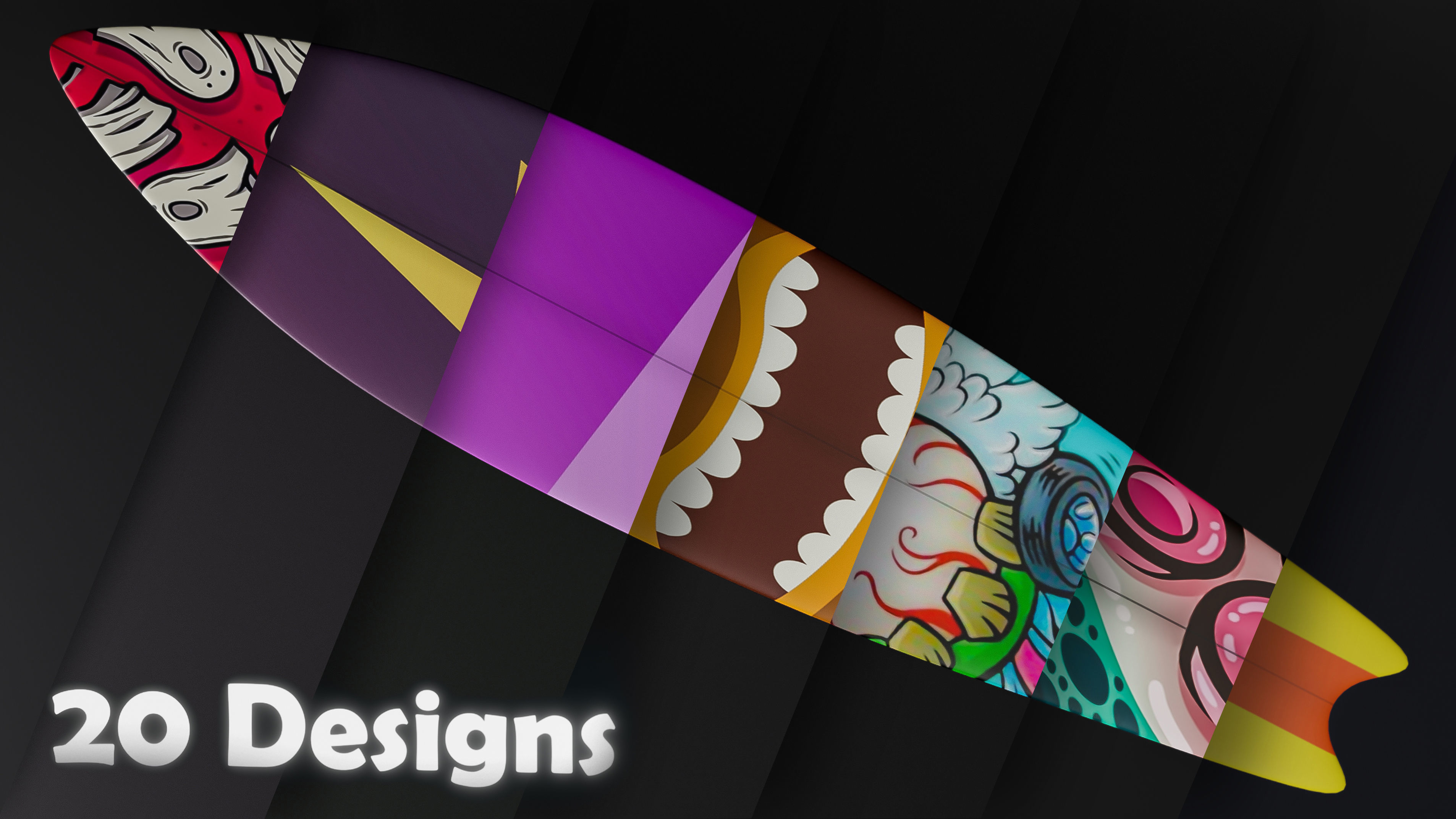 Surfing board 3D model_1