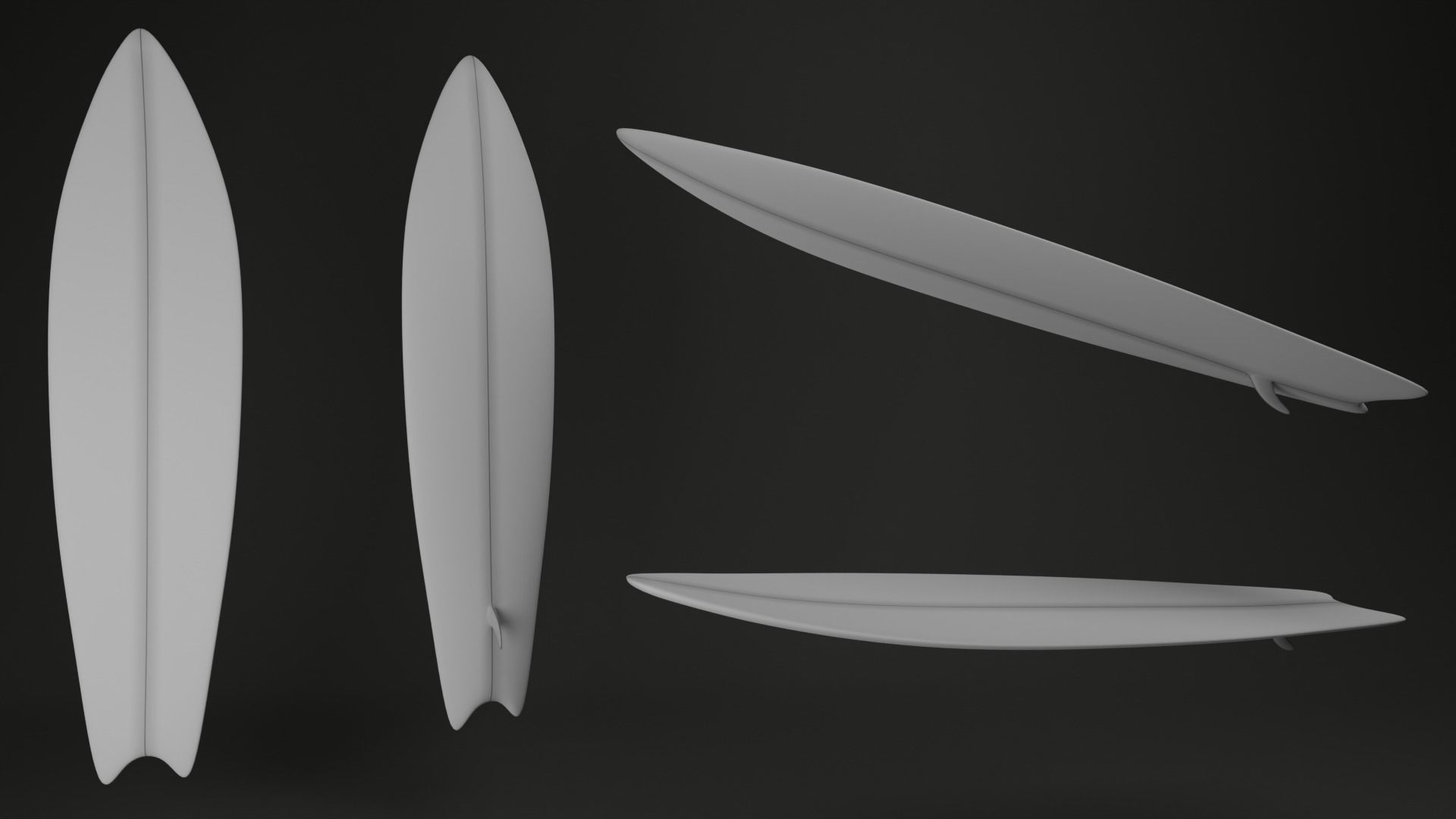 Surfing board 3D model_2