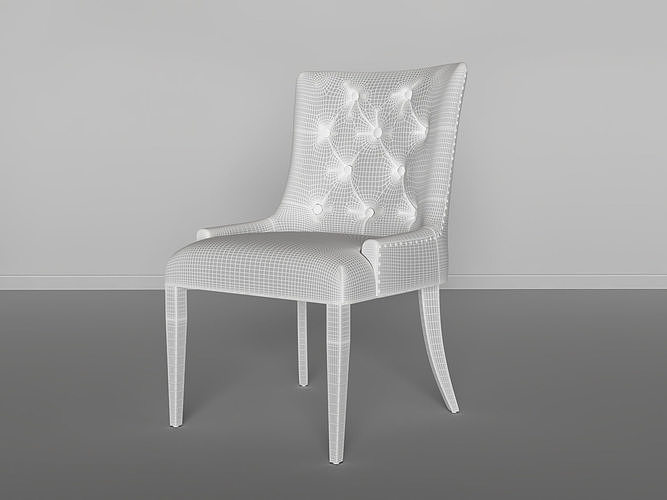 Burnett Vinyl Dining Side Chair 3D model 2