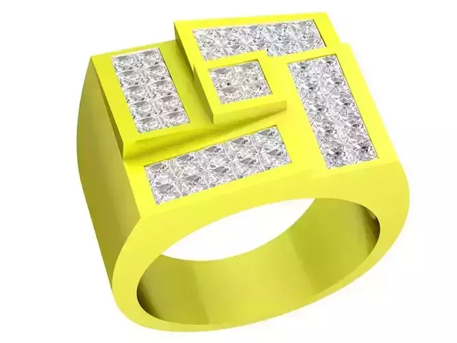 luxury hongkong diamond princess men ring 4496