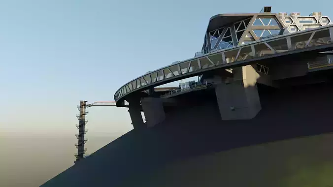 Labolatory on volcano Low-poly 3D model