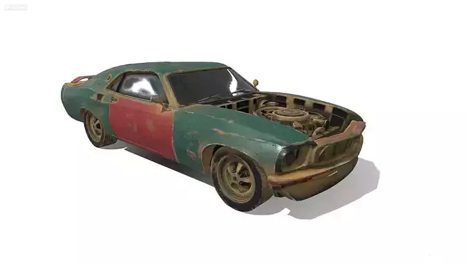 bugatti-chiron old rusty car