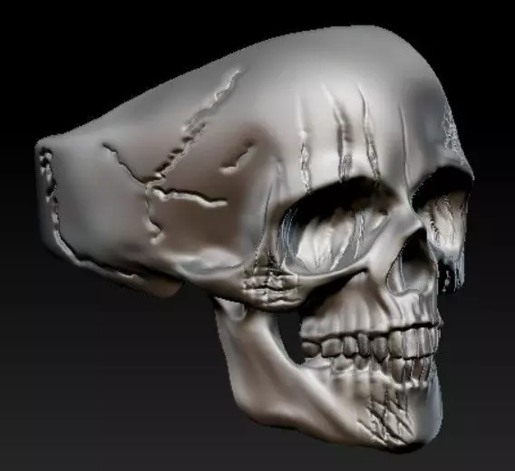 SKULL CALAVERA RING  3D print model_0