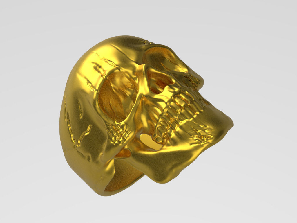 SKULL CALAVERA RING  3D print model_5