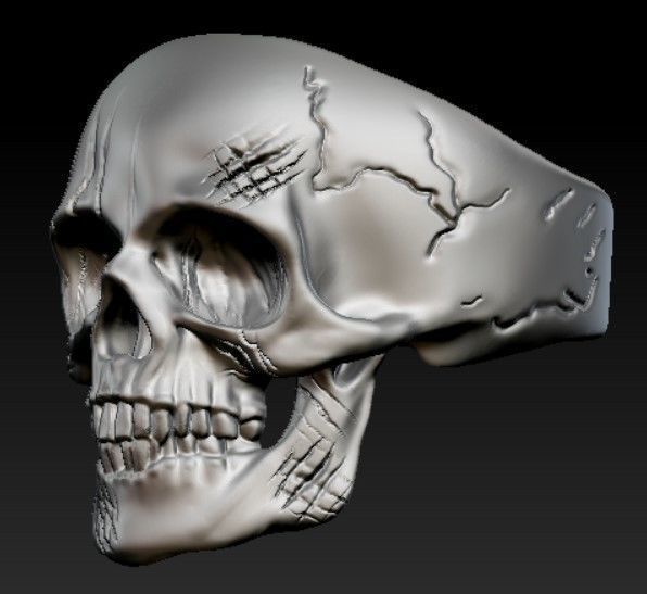 SKULL CALAVERA RING  3D print model_4