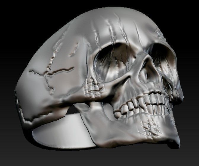 SKULL CALAVERA RING  3D print model_3