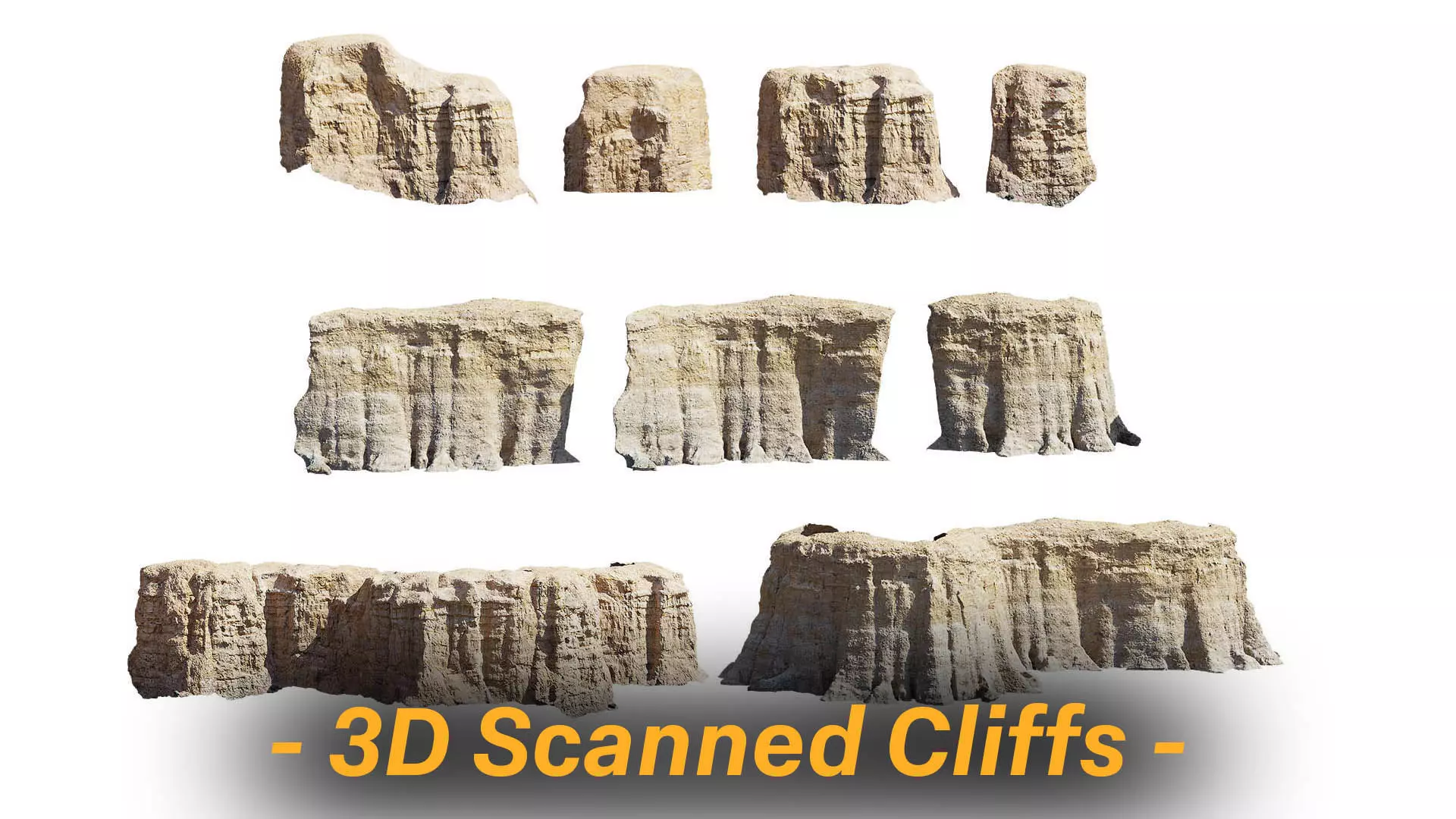 Desert Cliffs Rock Scan Collection Low-poly 3D model_0