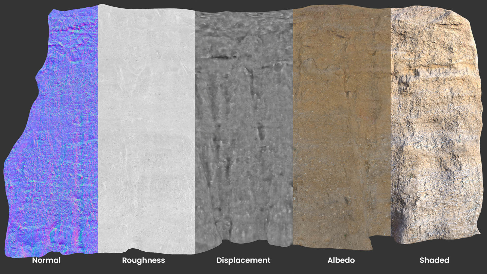 Desert Cliffs Rock Scan Collection Low-poly 3D model_7