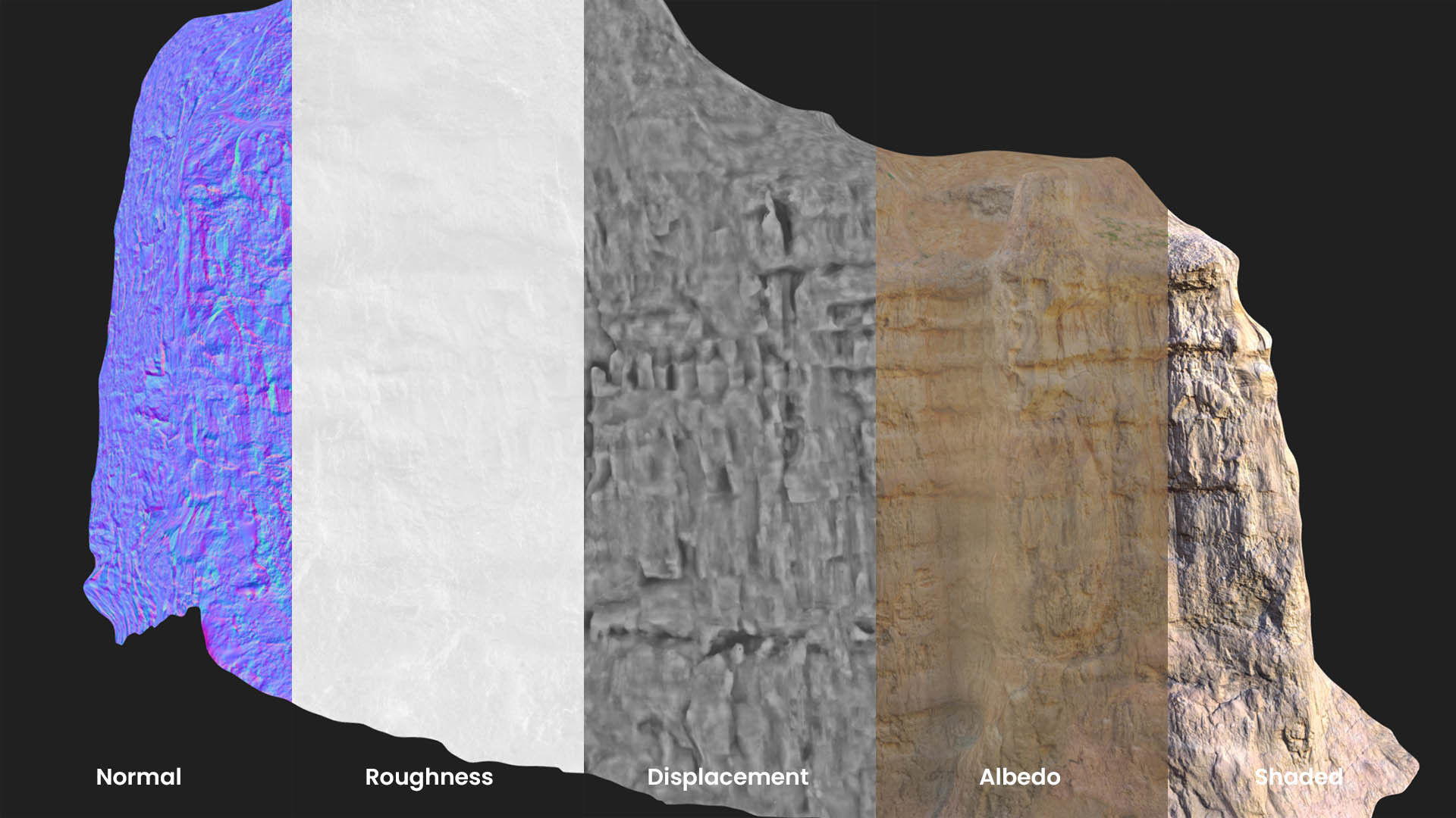 Desert Cliffs Rock Scan Collection Low-poly 3D model_8