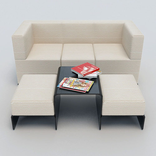 Sofa Set modular 3D model