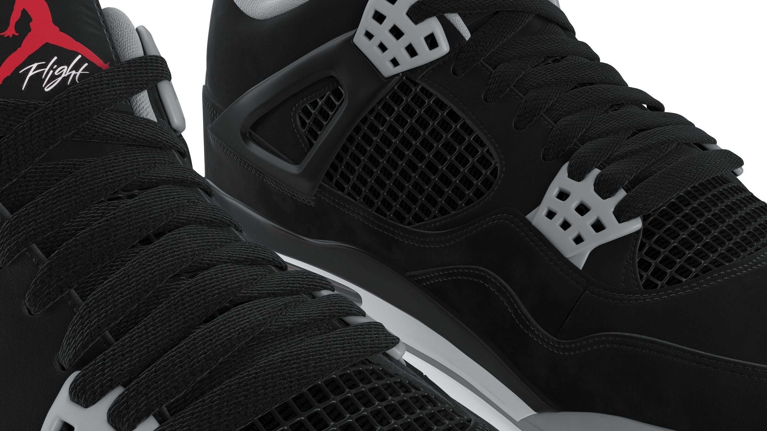 Jordan 4 Retro Bred PBR 3D model_7