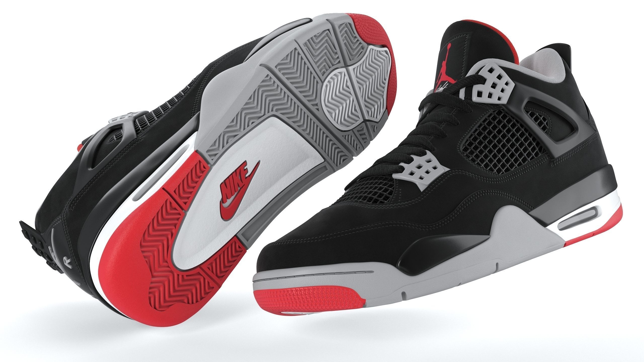 Jordan 4 Retro Bred PBR 3D model_11