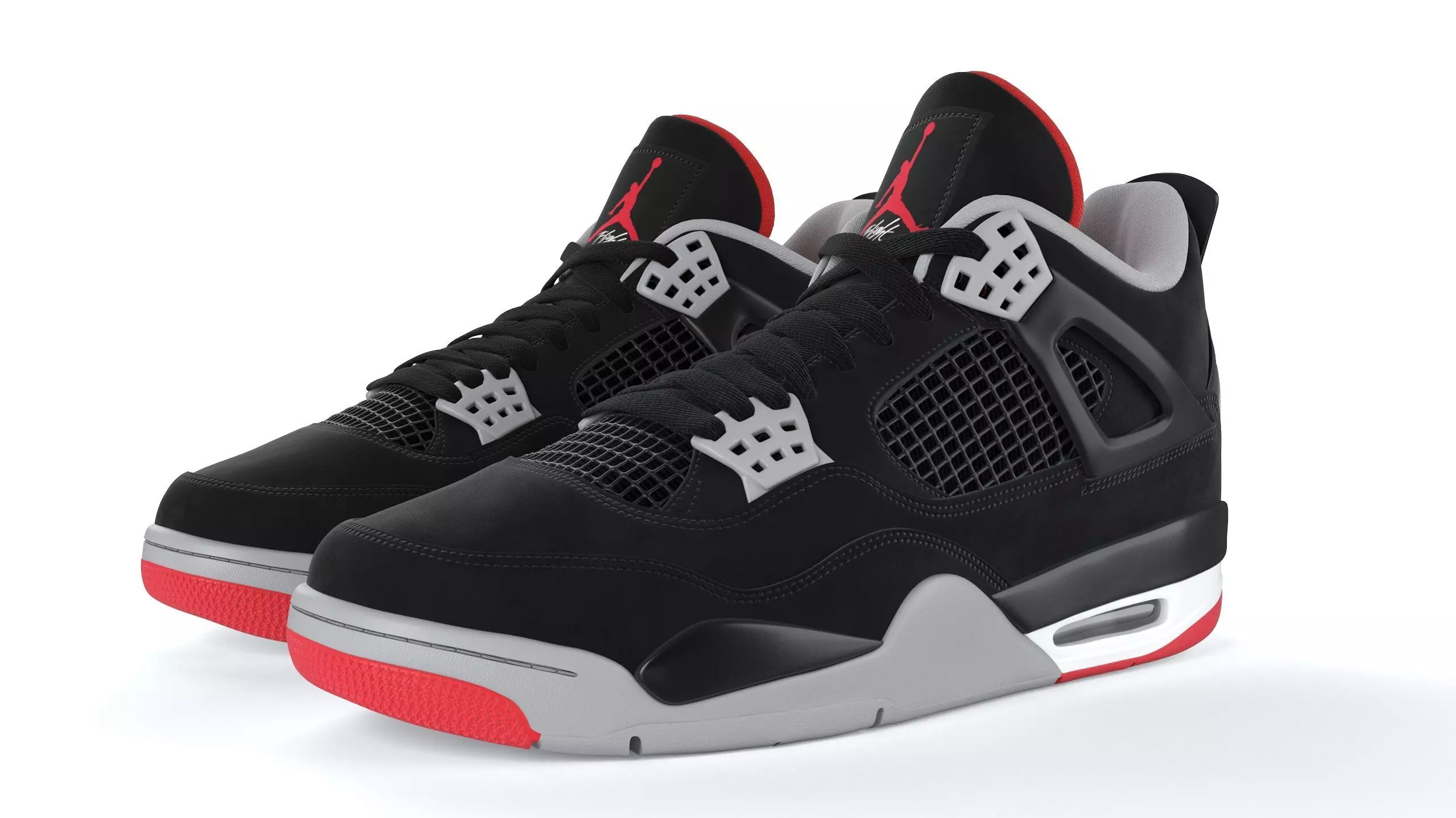 Jordan 4 Retro Bred PBR 3D model_0
