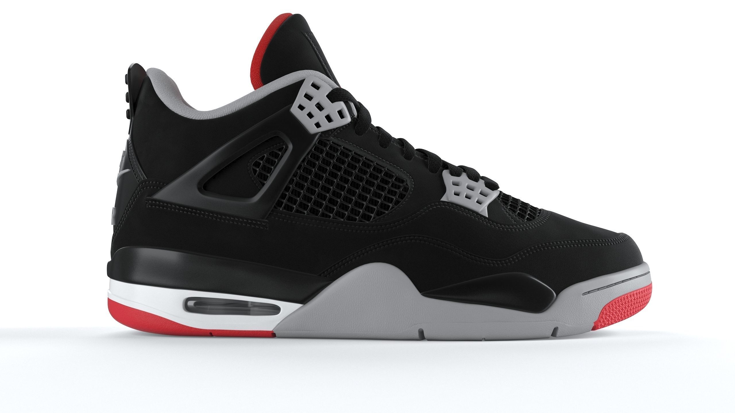 Jordan 4 Retro Bred PBR 3D model_2