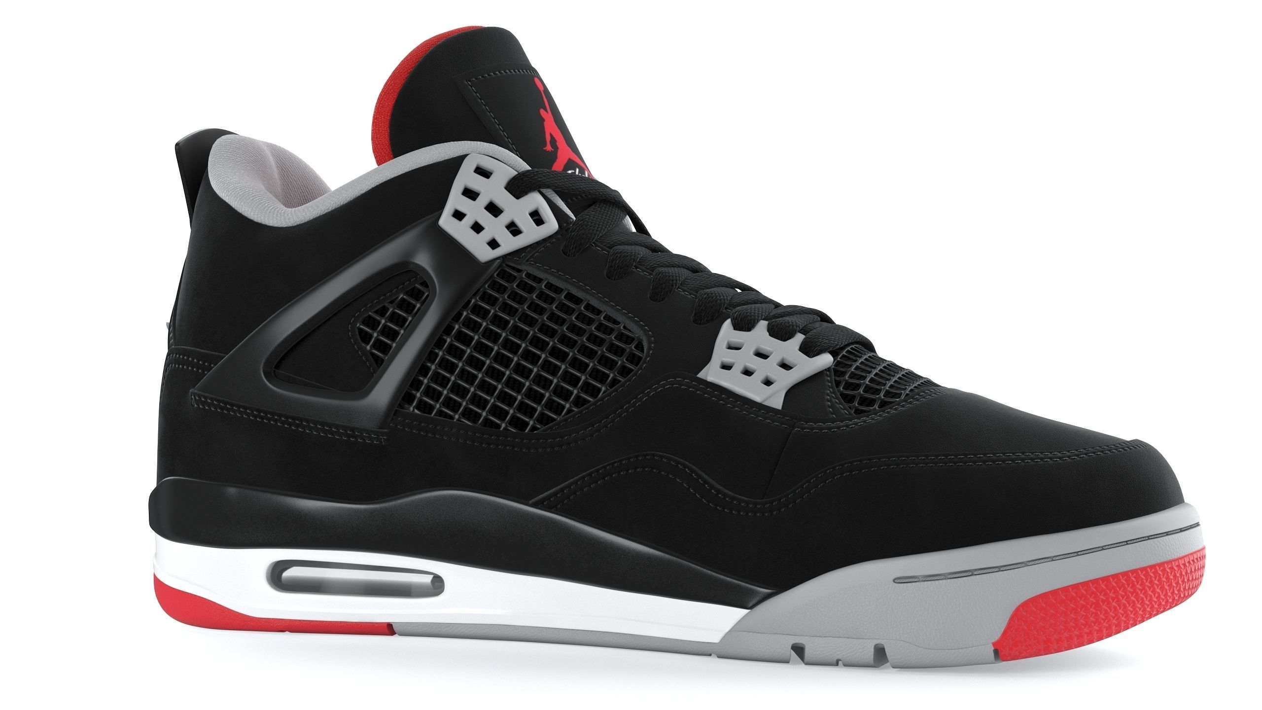Jordan 4 Retro Bred PBR 3D model_8